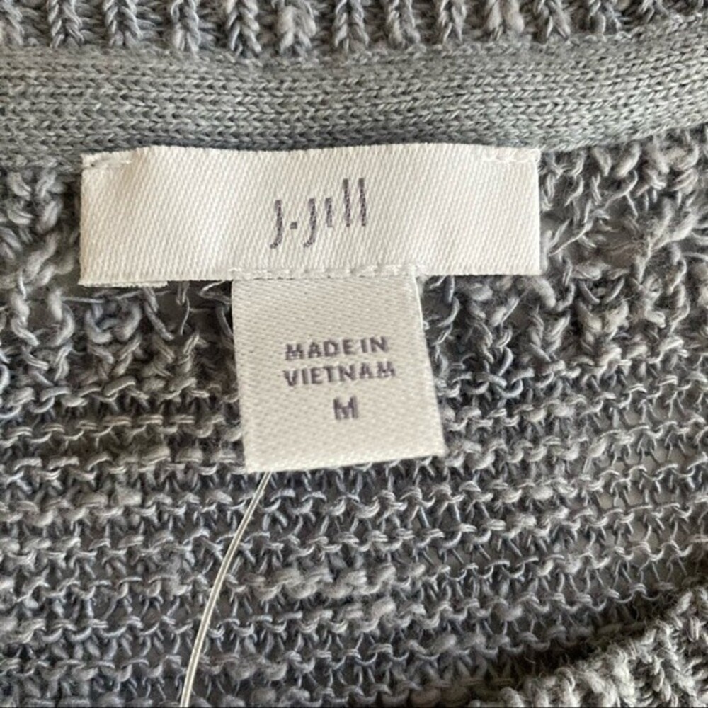 J. Jill Bluestone Open Knit Short Sleeve Sweater Medium - Picture 5 of 12